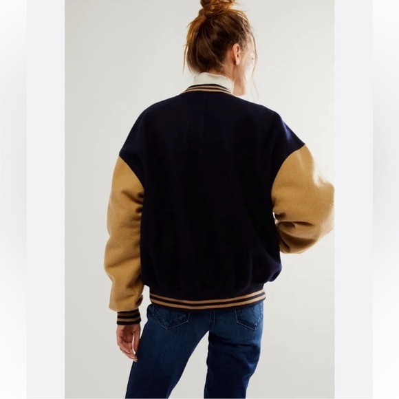 NEW Free People Home Run Varsity Bomber Jacket L - Picture 4 of 13